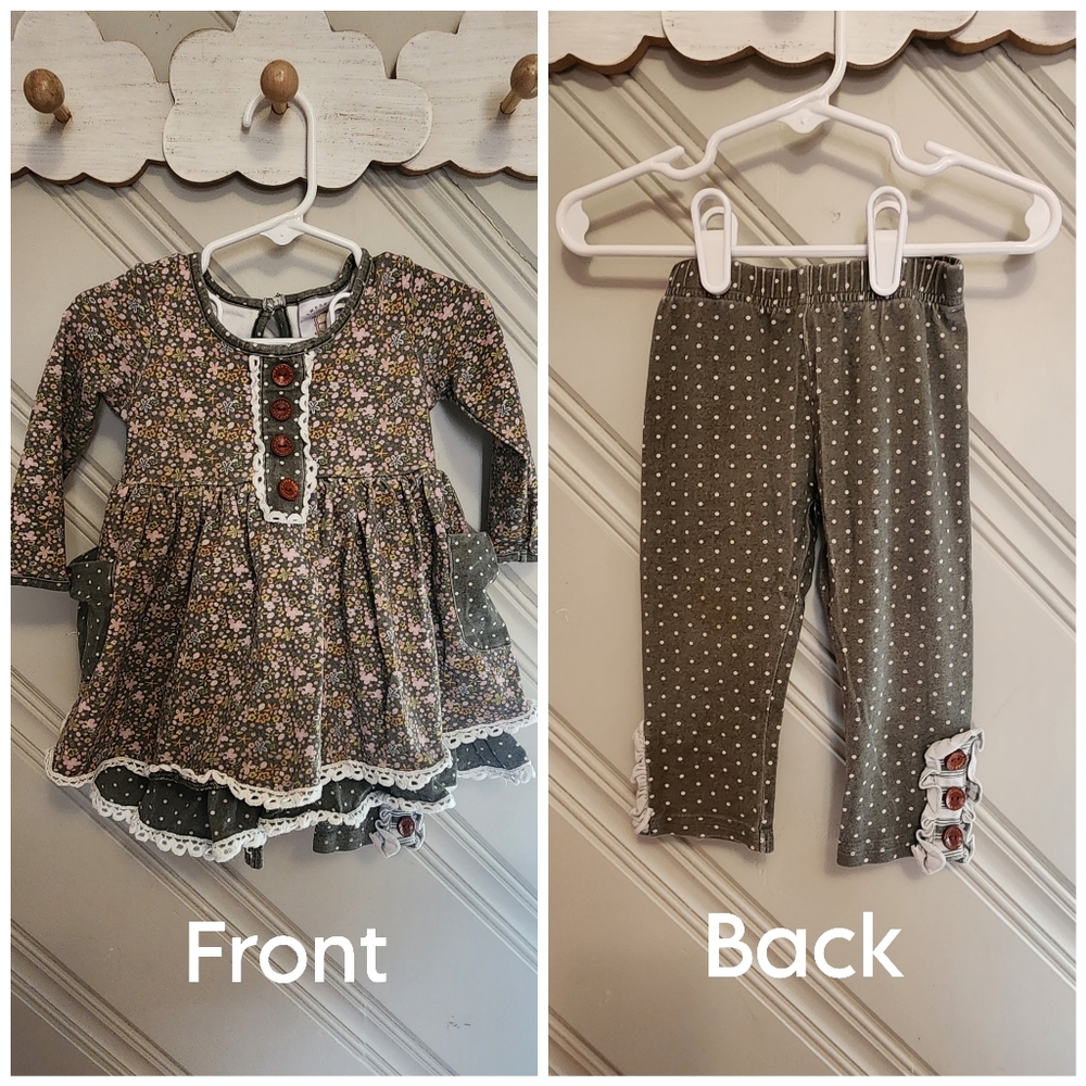 Swoon Baby 2T Sage Green floral outfit